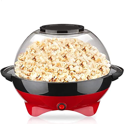 Elektrische Popcornmaschine mit heißem Öl, 850W Popcornmaschine 6-Quart Popcornmaschine mit schnellem Aufheizen und…