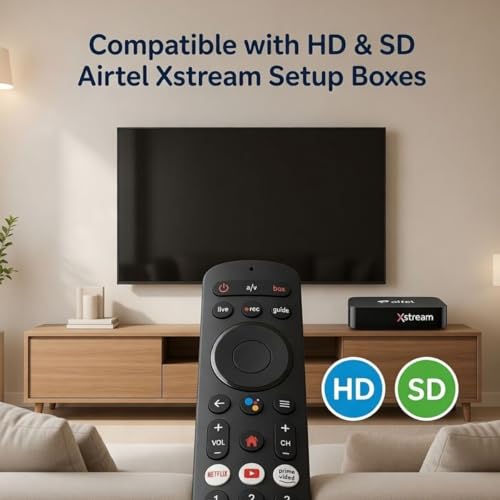 Image of Remote Control Compatible with Airtel Xstream Set Top Box HD & SD - Non-Voice Replacement Remote with OTT Buttons