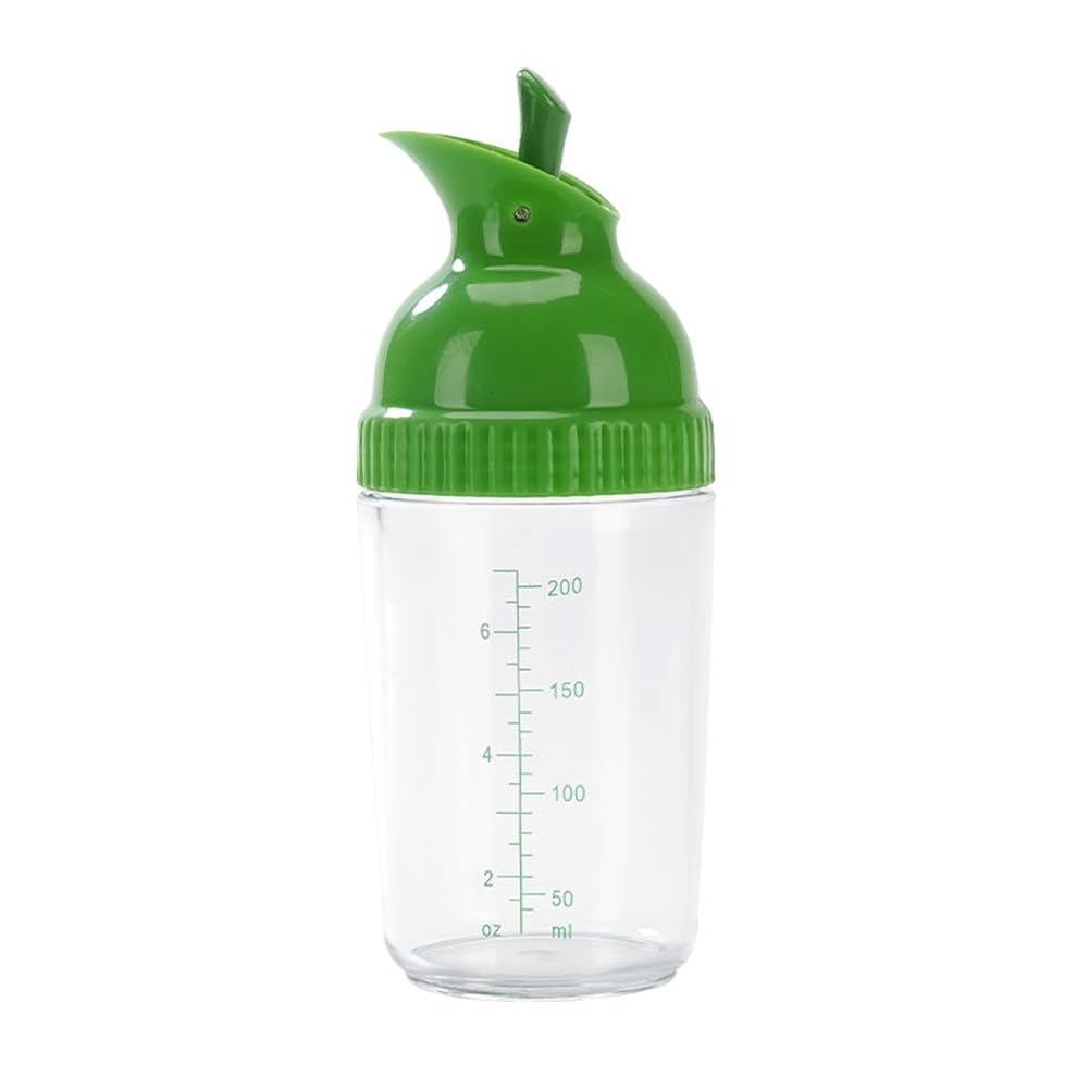 Cikoopul 200ml Easy Grips Salad Dressing Shaker Dispenser Leakproof Container Bottle Universal Sauces Mixer with Scales Kitchen GadgetB 5.5x17cm