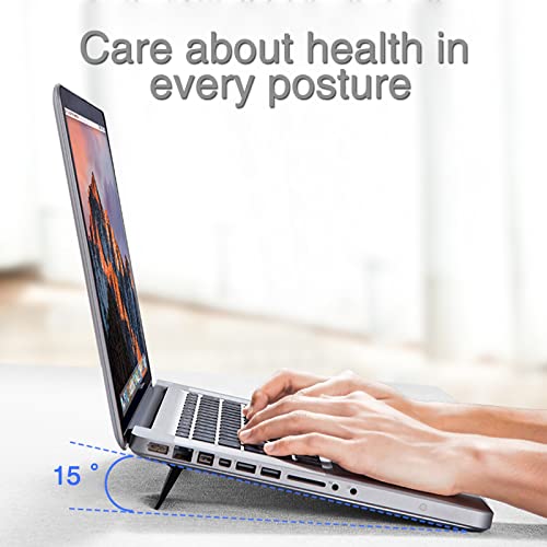 Soporte ajustable para teclado y laptop de aluminio negro miniatura 3
