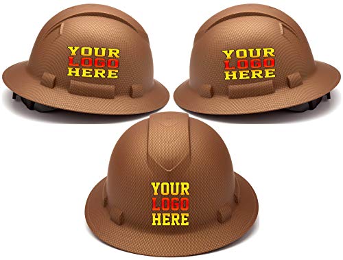 Custom Hard Hats - Personalized Logo - Full Brim 4 Point Ratchet Suspension