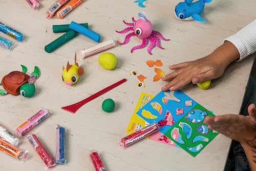 Jovi - Play&Fun Aliens - Kit Plastilina Mostri E Alieni, 24 Pillole Da 15 G, 3 Stencil Con Ritagliabili E 3 Strumenti Di Modellazione, Regali E Artigianato A Partire Dai 3 Anni (2204) - 6