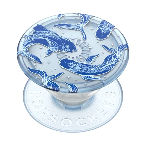 PopSockets: PopGrip Plant - Soporte y Agarre Extensibles Hechos de Materiales Vegetales con un PopTop Intercambiable para Smartphones y Tabletas - Translucent Cosmic Koi