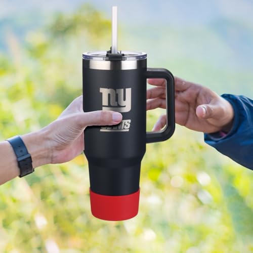 Image of The Memory Company NFL 40oz Game Day Tumbler - Premium Stainless Steel Double-Wall Vacuum Insulated Travel Cup with Removable Silicone Base , Laser Engraved Team Logo, Hot & Cold Drinks