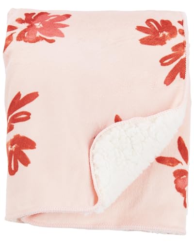 Image of Carter's Baby Plush Blanket, Sherpa Lined Velboa Throw Soft Cozy Infant Nursery Bedding 30 x 40 Inch (Pink)