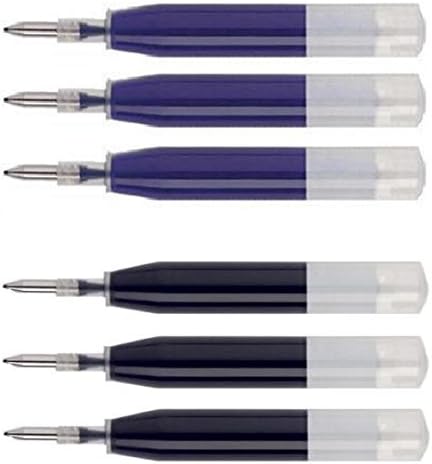 6 - Ion Gel Ink Refill [Bulk Packing] Compatible With Cross Roadster, Vice, Penatia Gelicious, and Matrix Pens, 3 Black & 3 Blue, Smooth Flow Ink