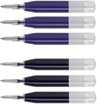 6 - Ion Gel Ink Refill [Bulk Packing] Compatible With Cross Roadster, Vice, Penatia Gelicious, and Matrix Pens, 3 Black & 3 Blue, Smooth Flow Ink