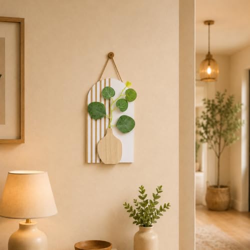 Image of Art Street Boho Floral Art for Living Room, Modern MDF Set for Home Decor, Aesthetic Hanging, Bedroom & Office Decoration, (Size 13 x 23 cm)