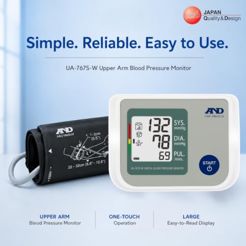 Image of A&D UA-767S-W Digital Blood Pressure Monitor | Best BP Machine for Home Use | Automatic & Accurate BP Check Device | Irregular Heartbeat Detection & WHO Indicator | Clinically Validated