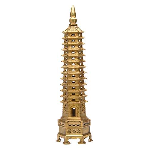 BRASSTAR Brass Feng Shui Statue Wenchang Pagoda Layer 13 Tower 11.8” Length Sculpture Office Home Desk Decor Artifacts Attract Career Fame Academic Wisdom Education Luck TQZDPT40 BRASSTAR Brass Feng Shui Statue Wenchang Pagoda Layer 13 Tower 11.8” Length Sculpture Office Home Desk Decor Artifacts Attract Career Fame Academic Wisdom Education Luck TQZDPT40