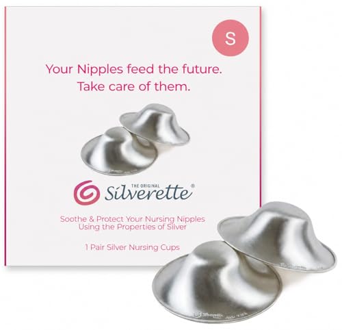 Image of Silverette® The Original Silver Nursing Cups, Nipple Covers for Breastfeeding Essentials, Pure 925 Silver Nipple Shields