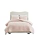 Comfort Spaces Cotton Comforter Set Jacquard Pom-Pom Tufts Design, Down Alternative, All Season Modern Bedding, Matching Shams, Twin/Twin XL, Phillips, Blush
