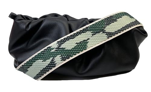 Image of Purse Strap Replacement for Crossbody Bags & Handbags | Premium Webbing with Silver Hardware Clip-On Installation Adjustable Length Comfortable Wide Guitar Style Strap