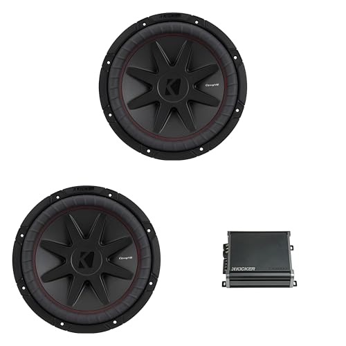 Kicker 12 Inch CVR Woofer Includes Two 52CVR122 Package with 46CXA8001 Amplifier