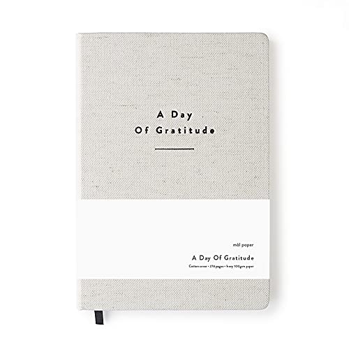 Mål Paper Daily Gratitude Journal - Cotton Hardback Diary | 6 Months Undated Daily Notebook with Affirmations, Quotes, Manifestation, Intentions & Day & Night Reflection | Mindfulness Gifts for Women
