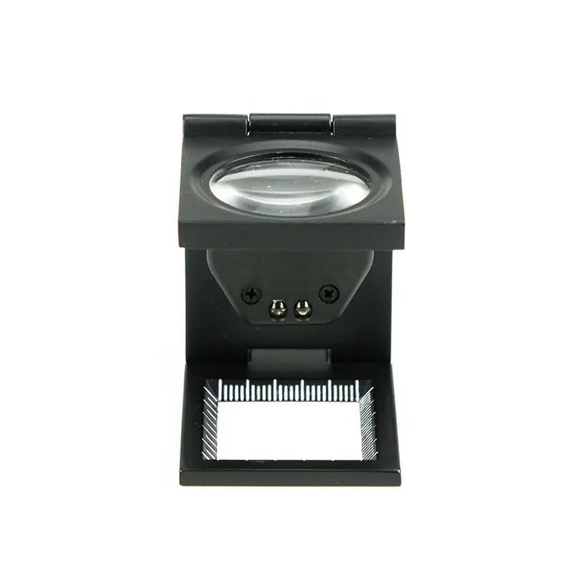 8X illuminated foldable scale magnifier Linen tester fabric magnifier with 2 LED lights