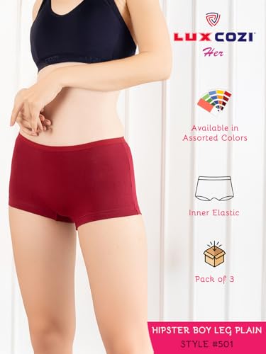 Image of Lux Cozi Women's 100% Cotton Panties |Colors and Prints May Vary| |Pack of 3|