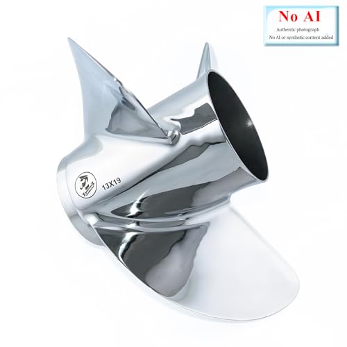 Image of CAPTAIN Boat Propeller fit Yamaha 115p 60 75 90 100 115 130 HP Outboard Engines, Stainless Steel 15 Spline Tooth Prop, RH, OEM