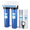 Geekpure 2 Stage Whole House Water Filter System with 20-Inch Blue Housing -1" NPT