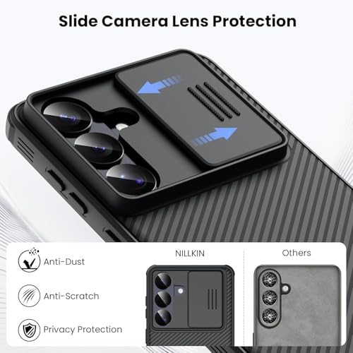 Image of Nilkin Classic Series for Samsung S26 Plus (s26+) Case with Camera Cover, [Camera Lens Protector] [Scratch-Resistant] [360 Full Protection] Shockproof Slim Phone Case (Black, S26Plus)