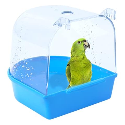 Geboor Bird Bathtub, Bird Bath for Cage Hanging Bathtub Bird Cage Supplies Parrot Bath Tub Shower For Cats, Finches, Budgerigars, White Fungus, Skylarks and Small Birds Cover
