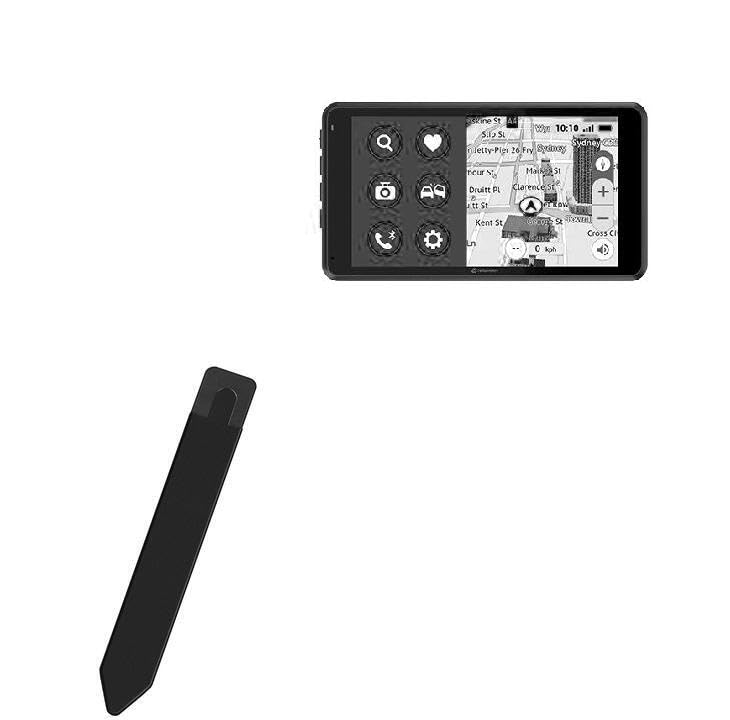 BoxWave Stylus Pouch Compatible with Navman MiCam GPS - Stylus PortaPouch, Stylus Holder Carrier Portable Self-Adhesive - Jet Black