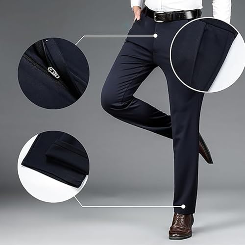 Calormas Mens Pants - Calormas Timeless Flex Mens Pants, Men's High Stretch Straight Fit Pants, Casual Suit Pant2