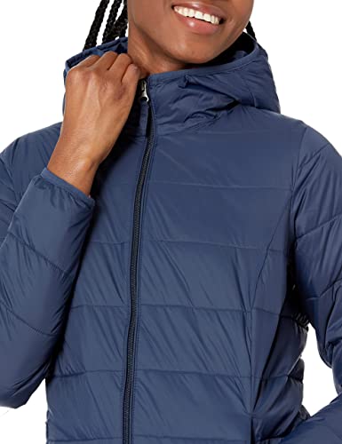 Amazon Essentials Women's Lightweight Water-Resistant Hooded Puffer Coat (Available In Plus Size), Navy, Medium #TOP2
