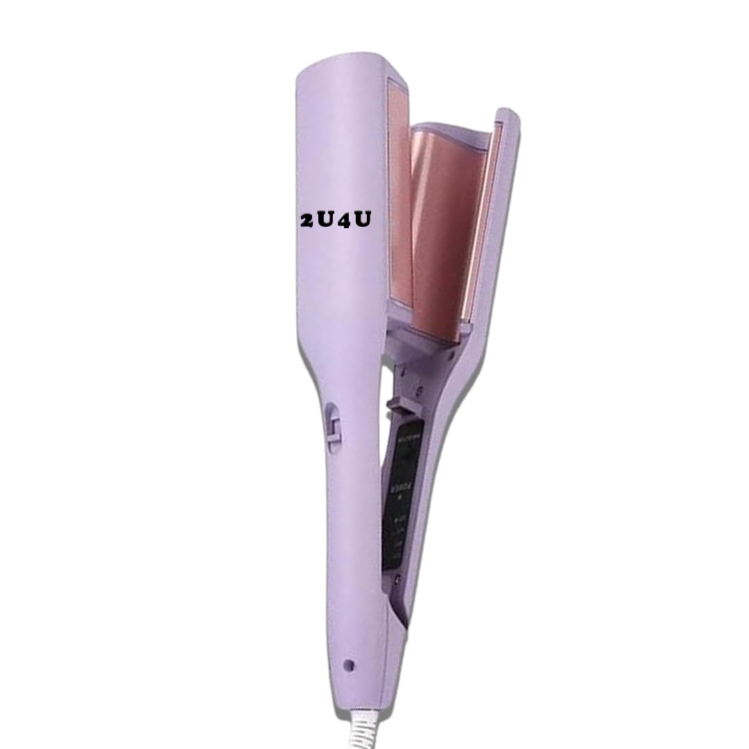 2U4U Wave Hair Curling Iron | 2-Barrel Ionic Wavy Hair Curler | 32MM Multifunctional Hair Waver Comb | 4 Temp Adjustable Ceramic Curling Iron | Anti- Static Design | Ideal for Effortless Beachy Waves-picture-23