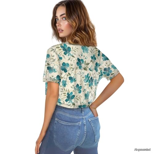 Image of Womens Short Sleeve Cardigans Lightweight Summer Cardigan Trendy Bolero Shrug Cute Floral Cardigan Sheer Bolero