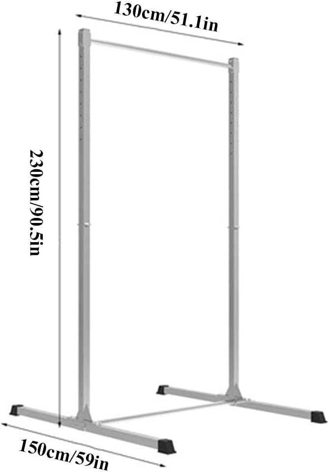 Multifunctional Gymnastic Bars Expandable Horizontal Bar for Home with Adjustable Height Practice Bar Junior Training Bar for Kids Children Adult Support (Silver)
