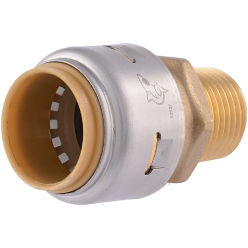 Image of SharkBite Max 3 /4 Inch x 1 /2 Inch MNPT Bullnose Adapter, Push to Connect Brass Plumbing Fitting, PEX Pipe, Copper, CPVC, PE-RT, HDPE, UR138A