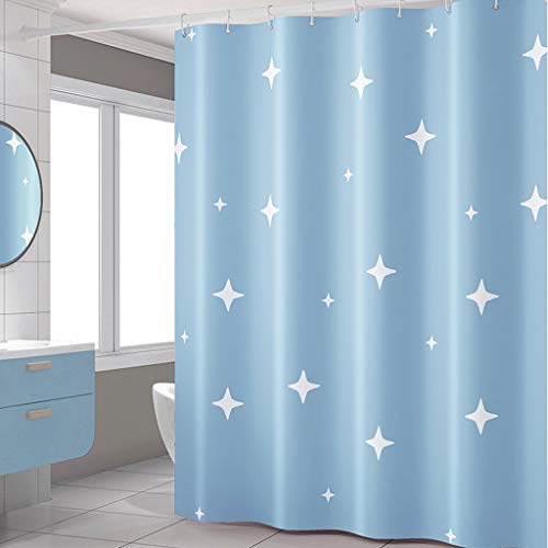 Rideau de douche bleu pour baignoire familiale et espace douche moderne