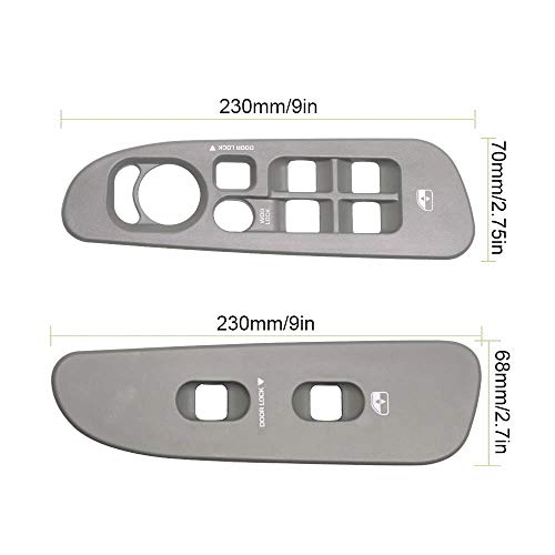 BASIKER Driver and Passenger Grey Door Window Switch Panel Bezel Compatible with Dodge 2002 to 2010 Ram 1500 2500 3500 Front Right and Left Seat