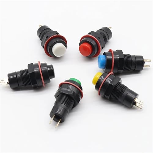Interruptor de botón pulsador de 10mm con enganche componente electrónico verde 2
