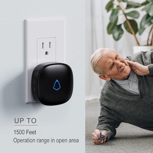 Caregiver Pager, Wireless Call Button for Seniors/Elderly at Home, 1 SOS Button + 1 Receiver Medical Life Alert System, Emergency Panic Call Bell, Help Alarm for Nurse Calling & Patient Assistance - Image 3
