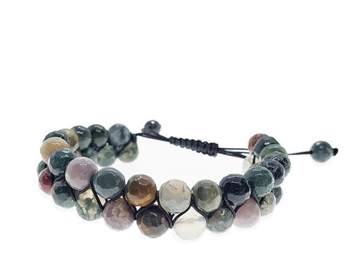 Pulsera de Jade Natural Verde Ajustable 8mm Unisex miniatura 1