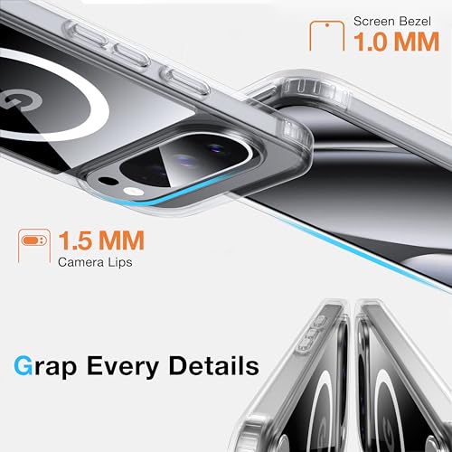 Image of for Google Pixel 10 Pro XL Case with MagSafe[Invisible Kickstand] [Charge While Standing] [Military Shockproof] [Anti-Yellowing]Transparent Soft Silicone Bumper Pixel 10 Pro XL Phone Case,Clear