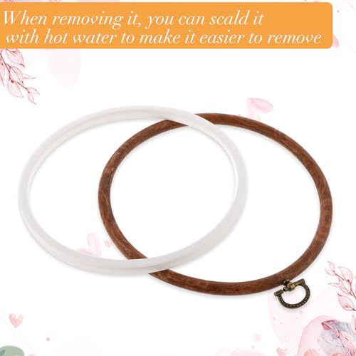Image of DIVINA VITAE 2 Pieces Embroidery Frames for Display, 6 Inch Oval Embroidery Hoop Wood Decorative Embroiderys Hoop Circle Cross Stitch Ring Hoops for Art Craft Sewing and Hanging Ornaments Decoration
