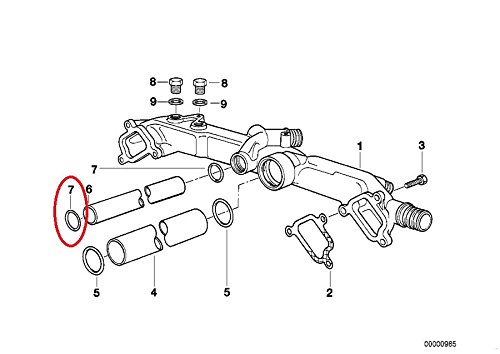 BMW 11 53 1 710 055, Engine Coolant Pipe O-Ring