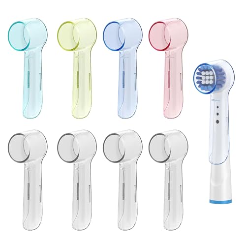 Dazkzooy Zahnbürsten Schutzkappe - 8er Set Abdeckungen für Elektrische Zahnbürstenköpfe, Reise Etui Schutzhülle