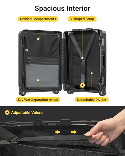 LEVEL8 24 Inch Aluminum Luggage