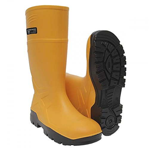 Portwest FD95 Steel Toecap PU Safety Wellington Boots S5 CI FO Yellow, 12