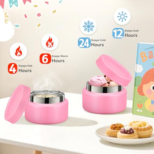 Image of Bento Lunch Box for Kids with 9oz Soup Thermo, Leakproof Lunch Food Containers with 4 Compartment, Kids Thermo Hot Food Jar for School Travel