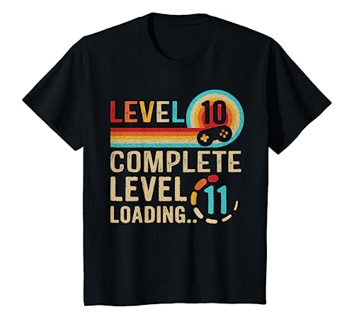 Niños Gamer 10 cumpleaños Nivel 10 Nivel completo 11 Cargando Camiseta