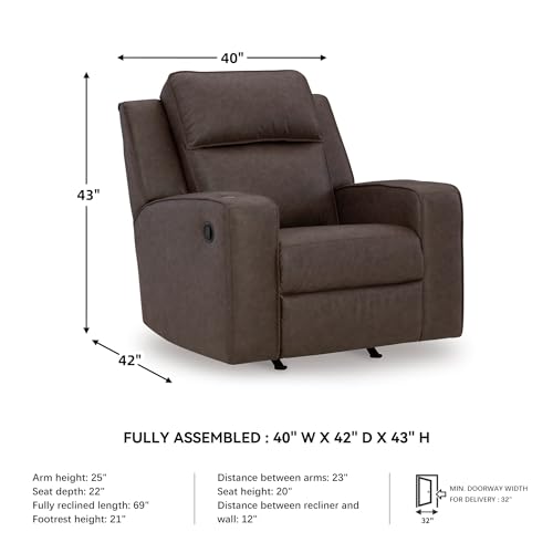 Image of Signature Design by Ashley Rocker Recliner Chair, Umber Brown, Lavenhorne