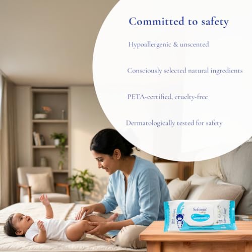Image of Softsens Baby 99.9% Pure Water Wipes | Pure Aloe Vera Extract with Lid Wipes For Babies (Pack of 12)