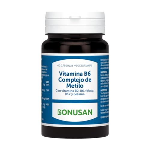 Vitamina B6 complejo metilo en cápsulas, suplemento de alta absorción, bote de 60cap. 2
