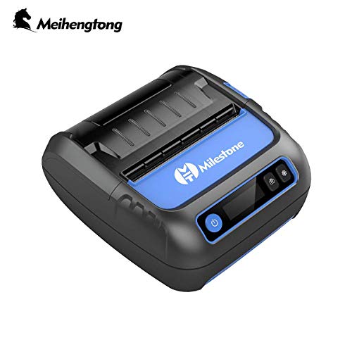 Thermal Bluetooth Printer,80mm POS Receipt/Label Printer 2 in 1 with Rechargeable Battery