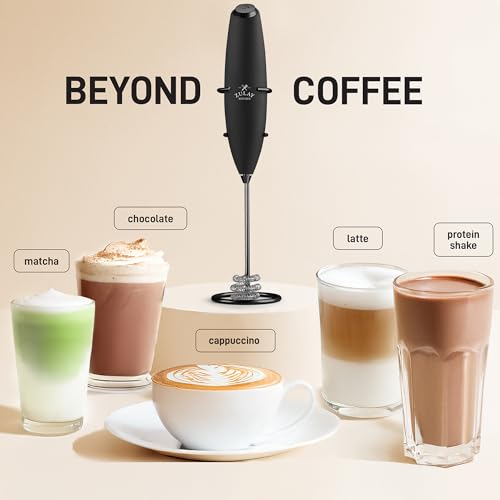 image for Zulay Kitchen Patented Tornado Triple Whisk Milk Frother with 4 Durace